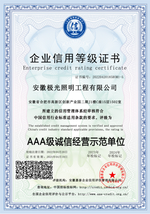 AAA级诚信经营示范单位